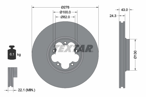 Disc frana TEXTAR 92110003