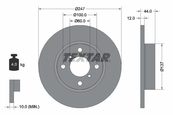 Disc frana TEXTAR 92110803