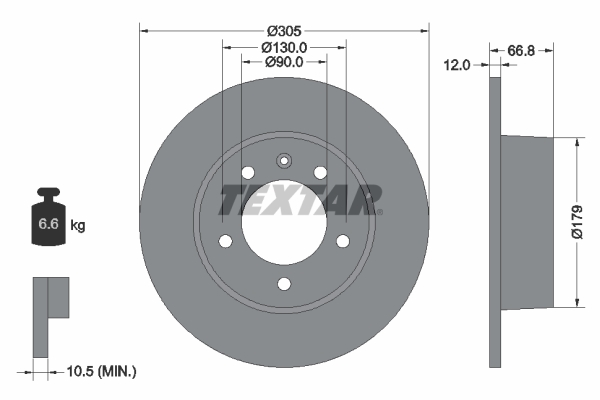 Disc frana TEXTAR 92111203