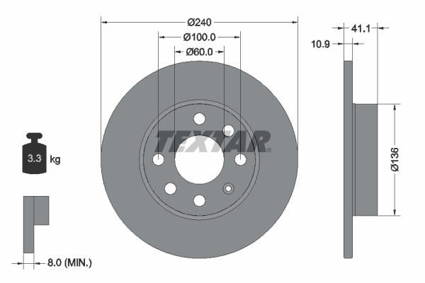 Disc frana TEXTAR 92111303