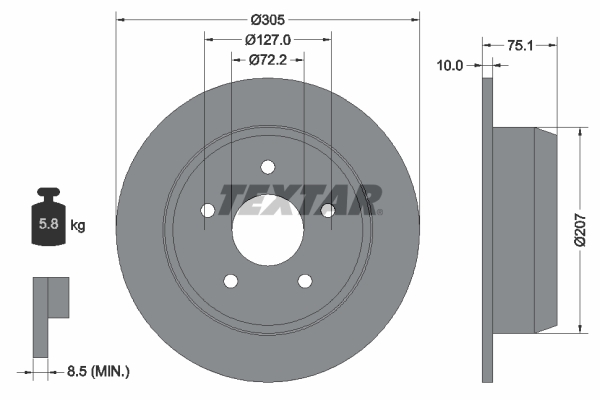 Disc frana TEXTAR 92113700
