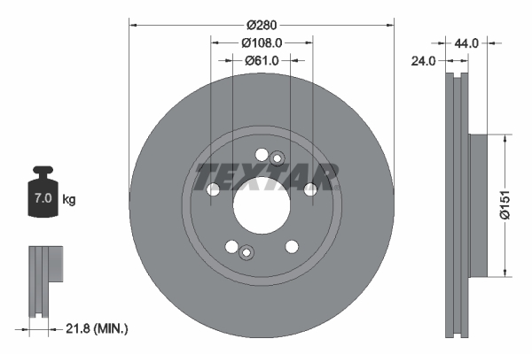 Disc frana TEXTAR 92113803