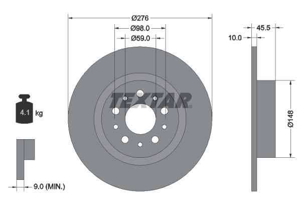 Disc frana TEXTAR 92114703