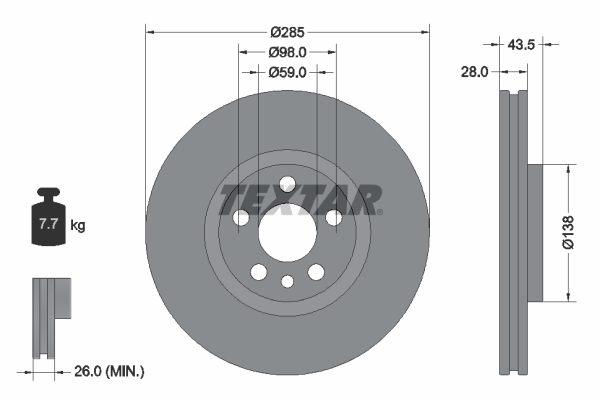 Disc frana TEXTAR 92115003
