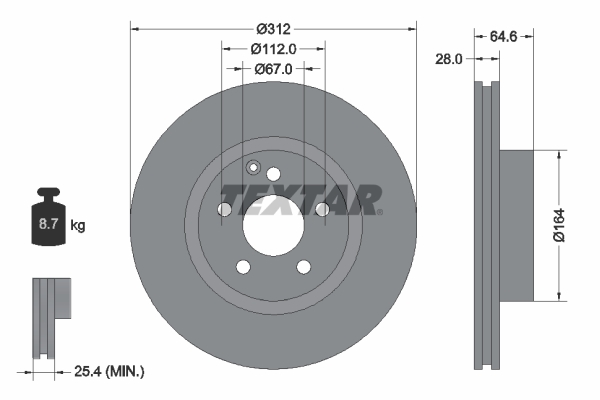Disc frana TEXTAR 92115305