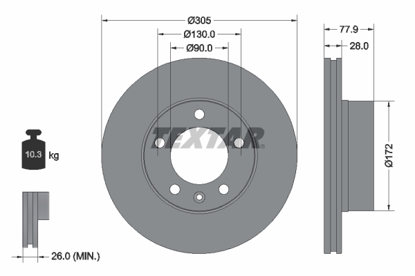 Disc frana TEXTAR 92115903