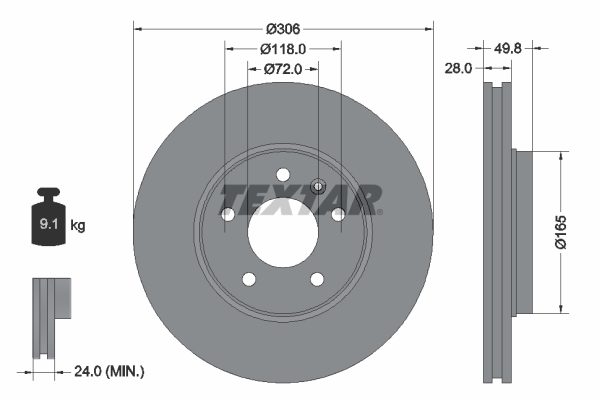 Disc frana TEXTAR 92116005