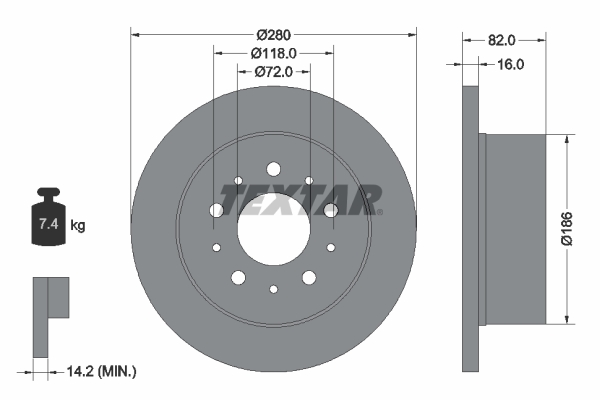 Disc frana TEXTAR 92116103