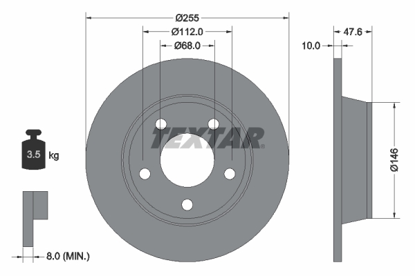 Disc frana TEXTAR 92117303