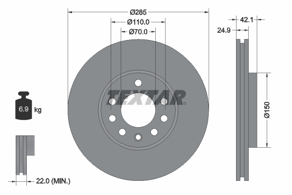 Disc frana TEXTAR 92118705