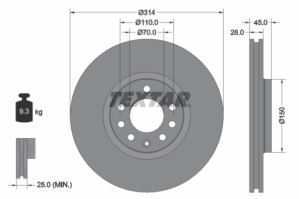 Disc frana TEXTAR 92118803