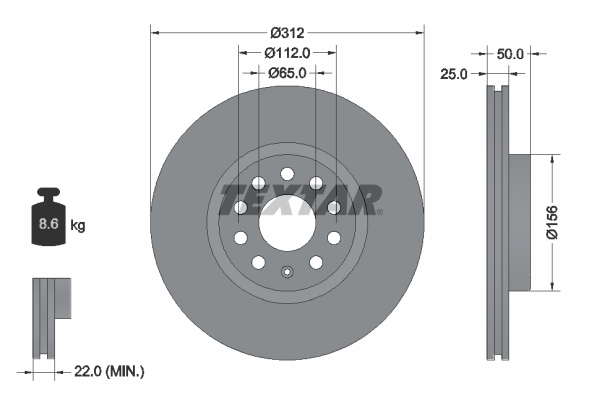 Disc frana TEXTAR 92120505