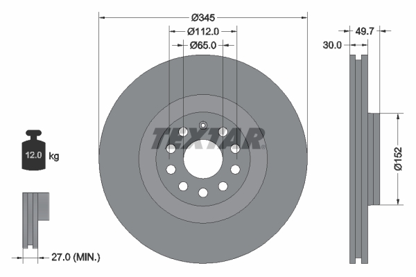 Disc frana TEXTAR 92120603