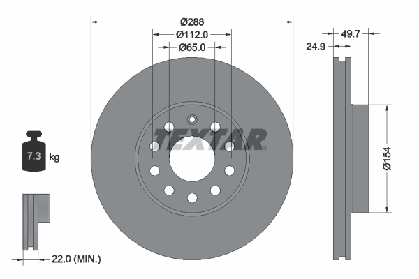 Disc frana TEXTAR 92120805