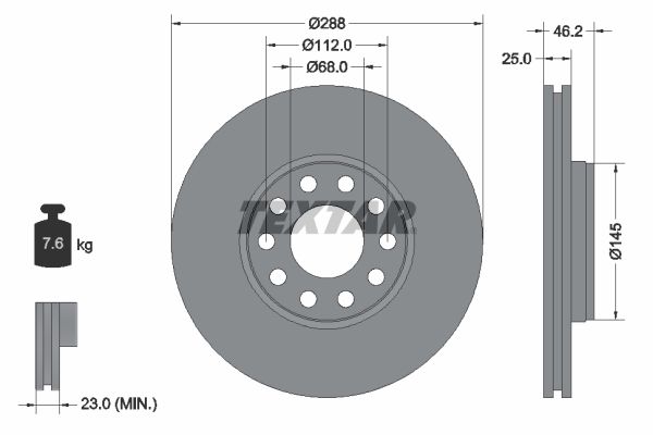 Disc frana TEXTAR 92121005