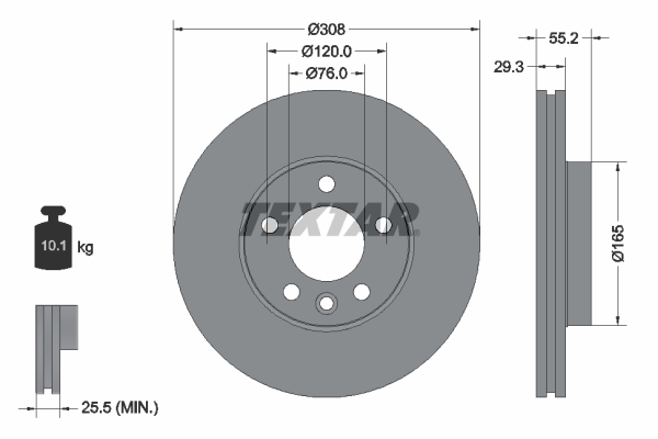 Disc frana TEXTAR 92121203