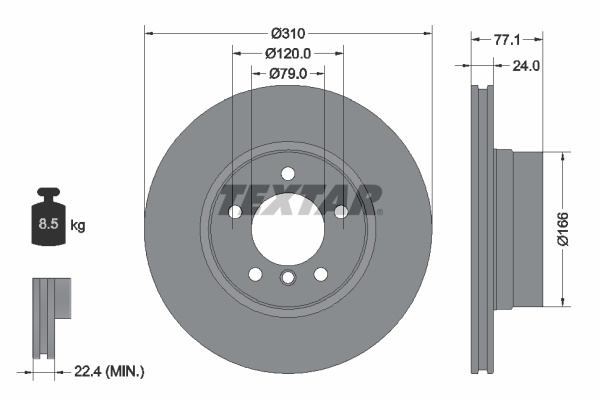 Disc frana TEXTAR 92122505