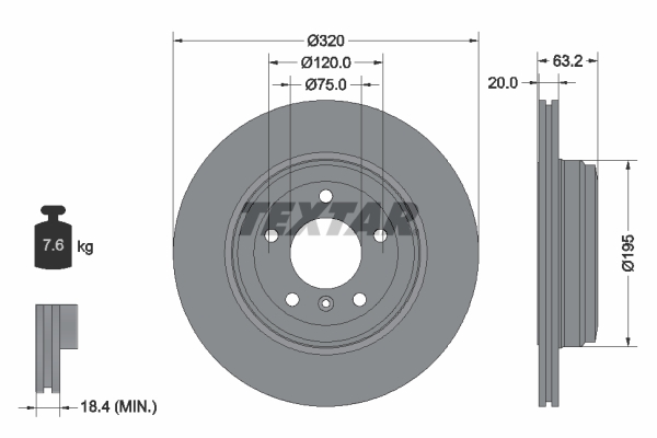 Disc frana TEXTAR 92122703