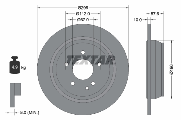 Disc frana TEXTAR 93123503
