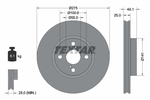 Disc frana TEXTAR 92126003
