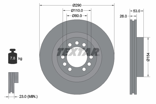 Disc frana TEXTAR 93127200