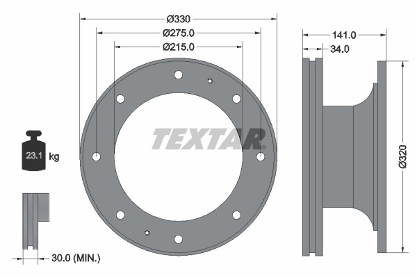 Disc frana TEXTAR 93127400