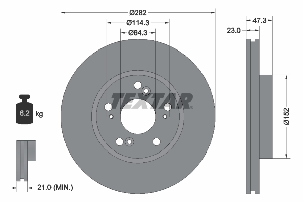 Disc frana TEXTAR 92128400