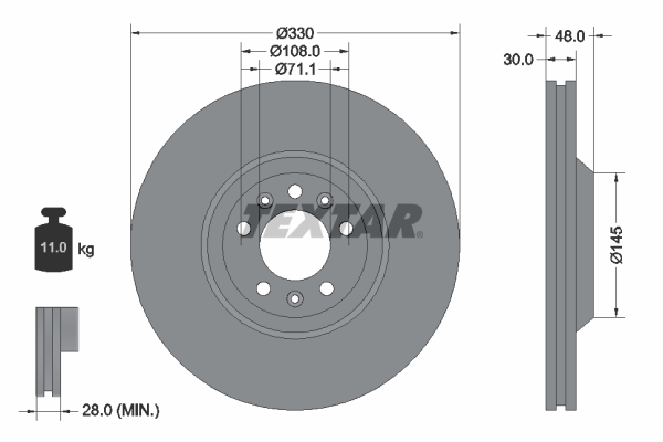 Disc frana TEXTAR 92129503
