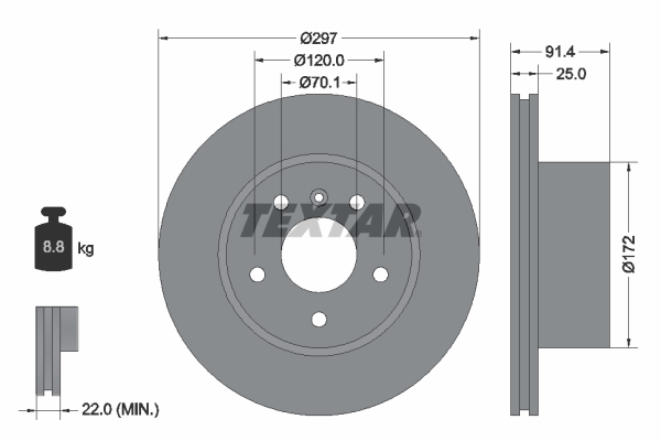 Disc frana TEXTAR 92129700