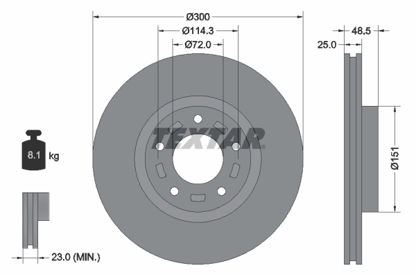Disc frana TEXTAR 92130403