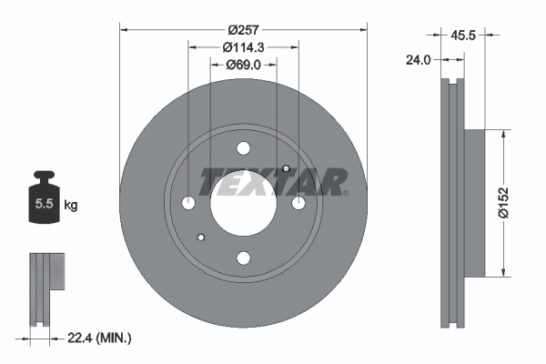 Disc frana TEXTAR 92130800