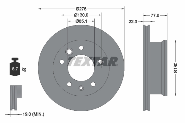Disc frana TEXTAR 92131503