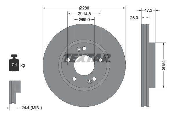 Disc frana TEXTAR 92133905