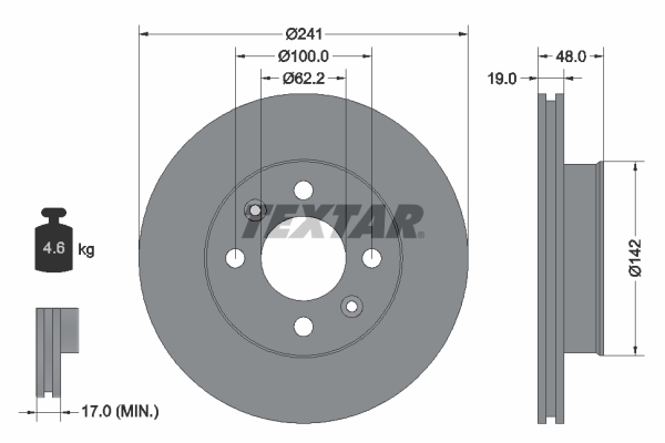 Disc frana TEXTAR 92134103