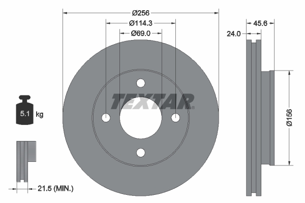 Disc frana TEXTAR 92134803