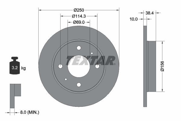 Disc frana TEXTAR 92134903