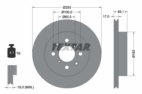 Disc frana TEXTAR 92135303