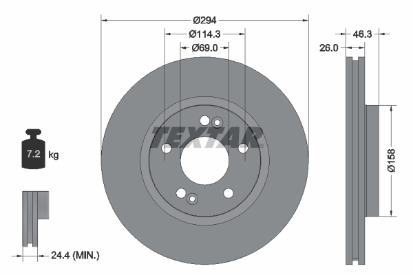 Disc frana TEXTAR 92136403