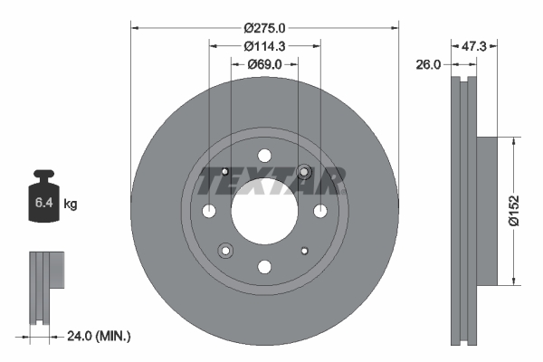 Disc frana TEXTAR 92136700