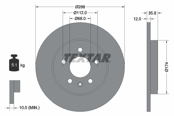Disc frana TEXTAR 92137003