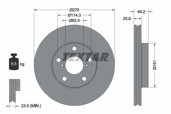 Disc frana TEXTAR 92139703