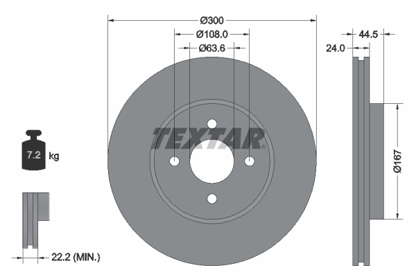 Disc frana TEXTAR 92139903