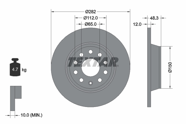 Disc frana TEXTAR 92140803