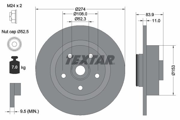 Disc frana TEXTAR 92142203