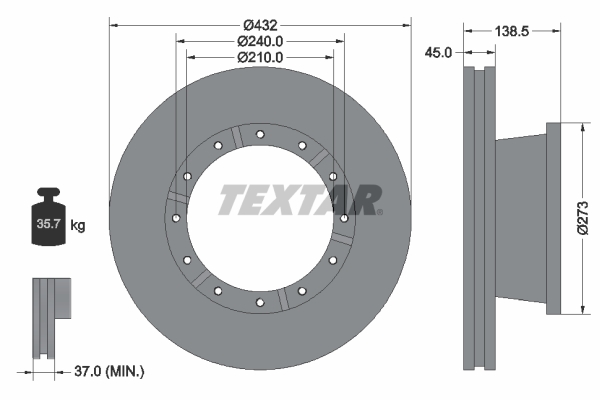 Disc frana TEXTAR 93142900