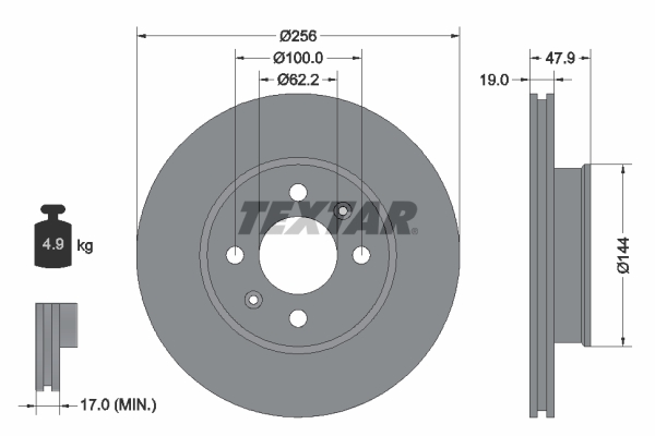 Disc frana TEXTAR 92144700