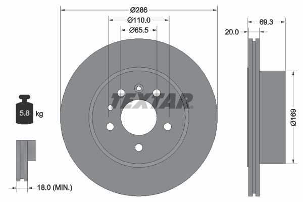 Disc frana TEXTAR 92144900