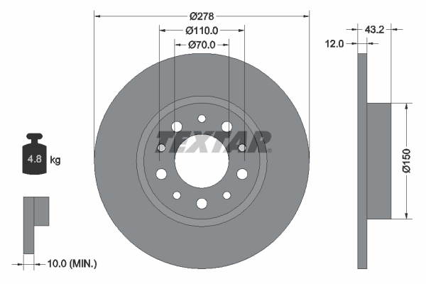 Disc frana TEXTAR 92145203