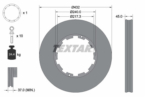 Disc frana TEXTAR 93145600