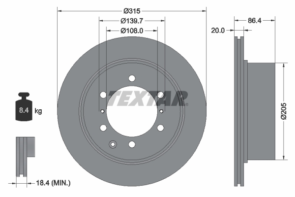 Disc frana TEXTAR 92146703